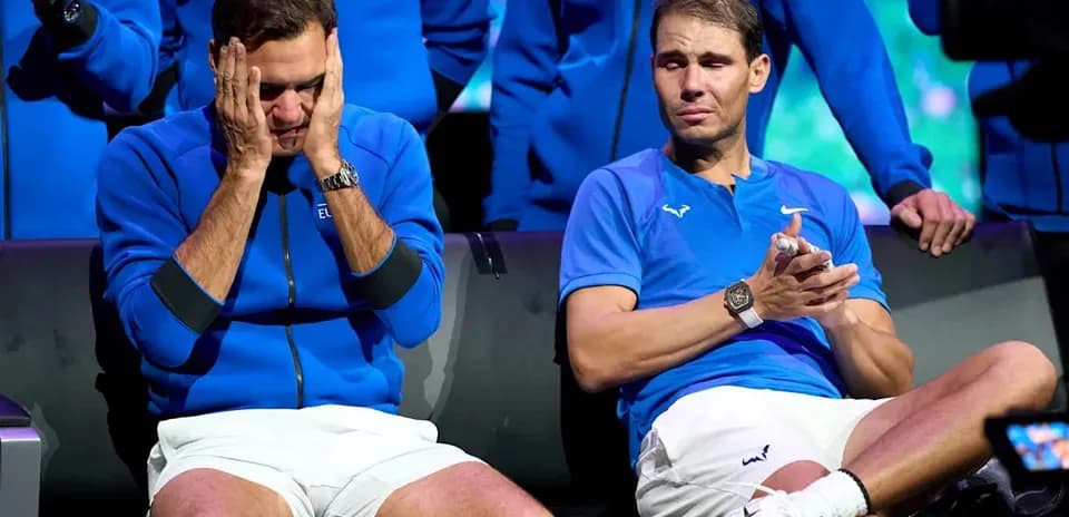 Roger Federer y Rafael Nadal en evento emotivo