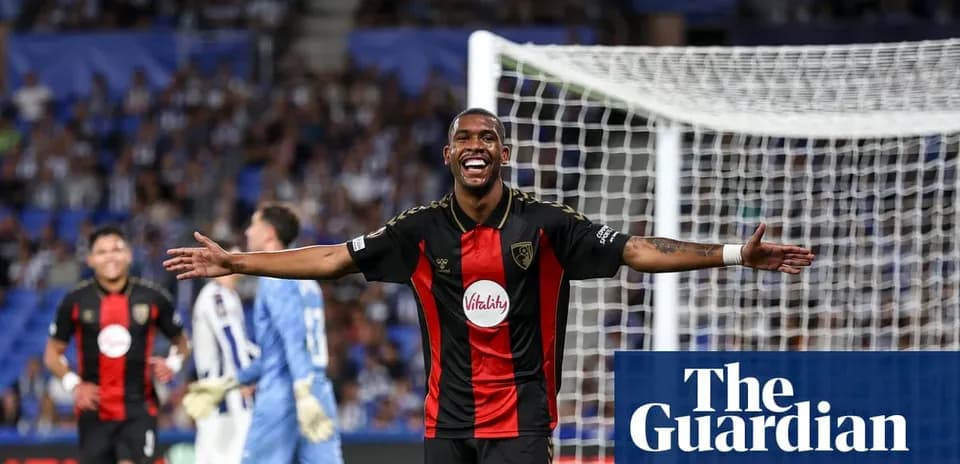 Jugador de Bournemouth celebrando un gol en el partido