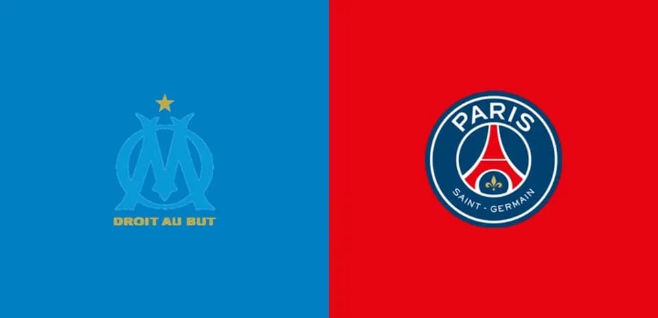 Logos de Olympique de Marseille y Paris Saint-Germain