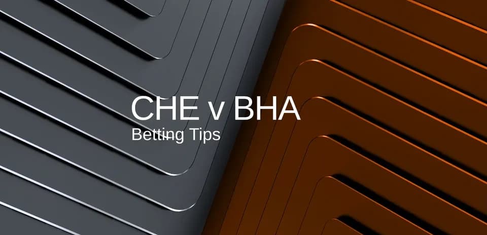 Fondo abstracto con texto de apuestas CHE v BHA