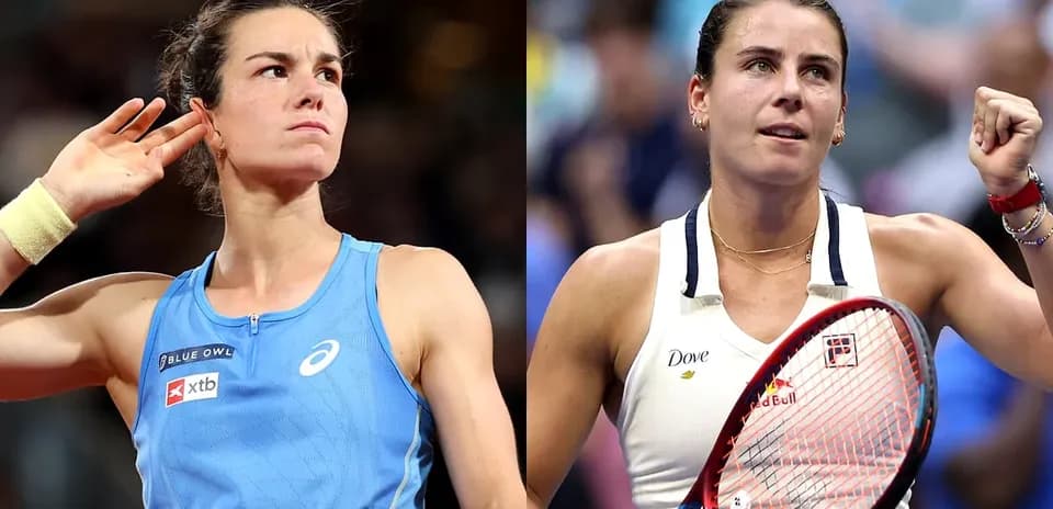 Jugadoras de tenis celebrando en partidos recientes
