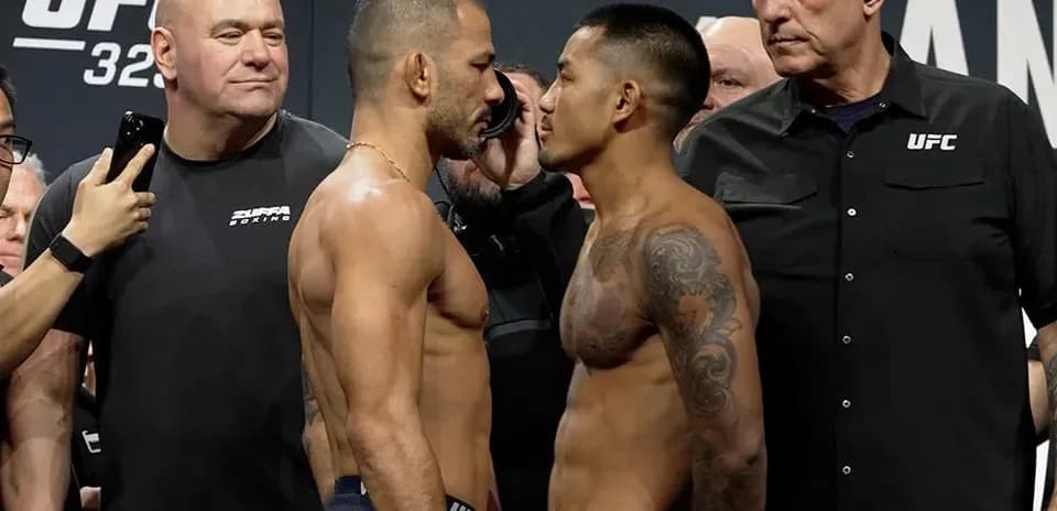 Luchadores pesándose antes de combate en UFC