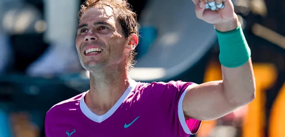 Rafael Nadal celebrando después de un partido
