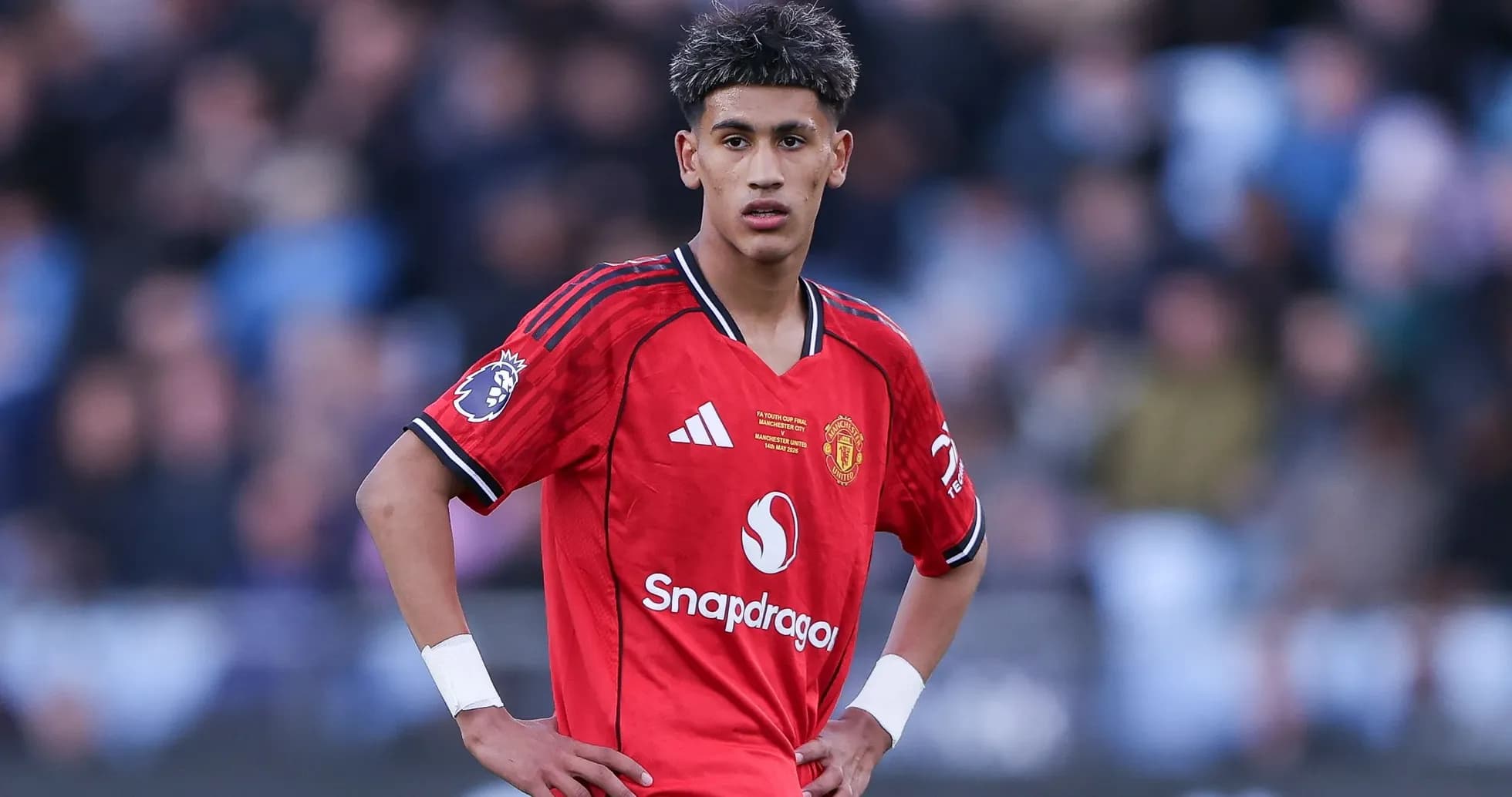 Jugador de Manchester United en partido de fútbol