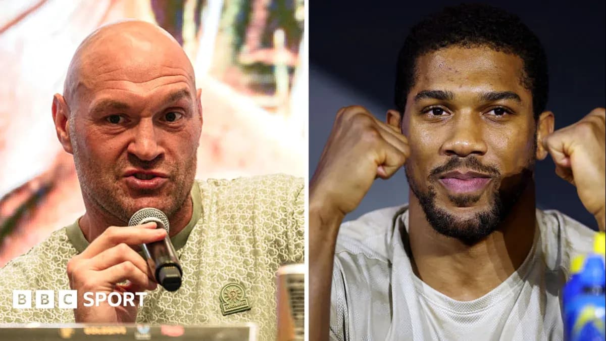 Tyson Fury y Anthony Joshua en conferencia de prensa