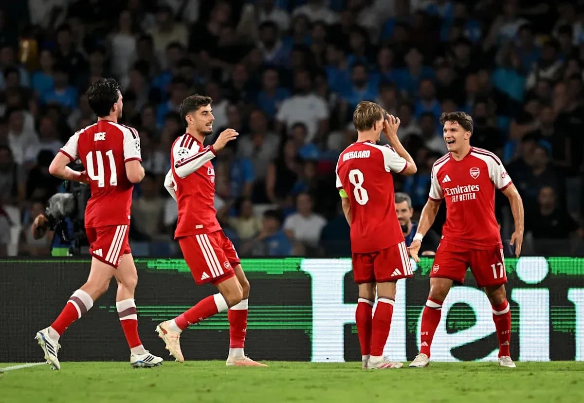 Jugadores del Arsenal celebrando un gol en el partido