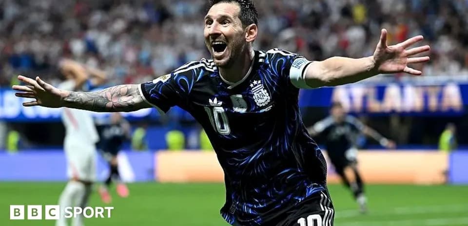 Lionel Messi celebrando un gol con Argentina