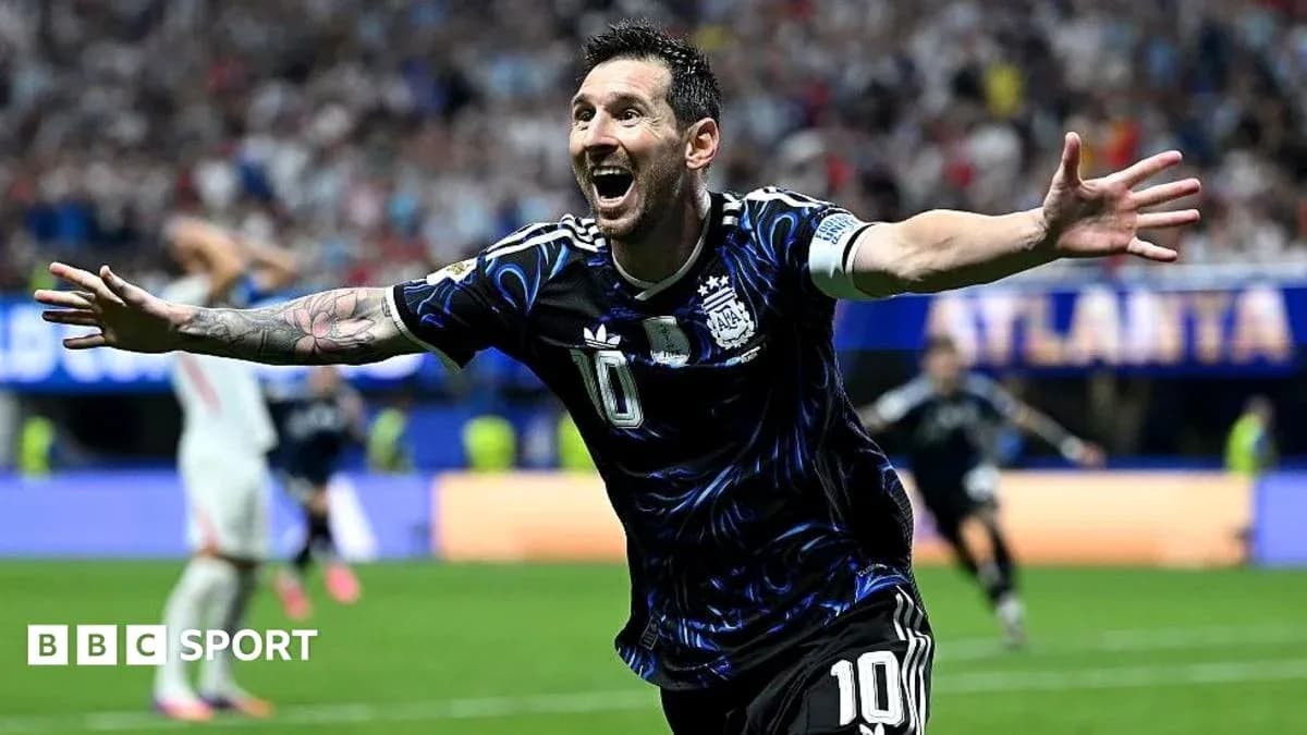 Lionel Messi celebrando un gol con Argentina
