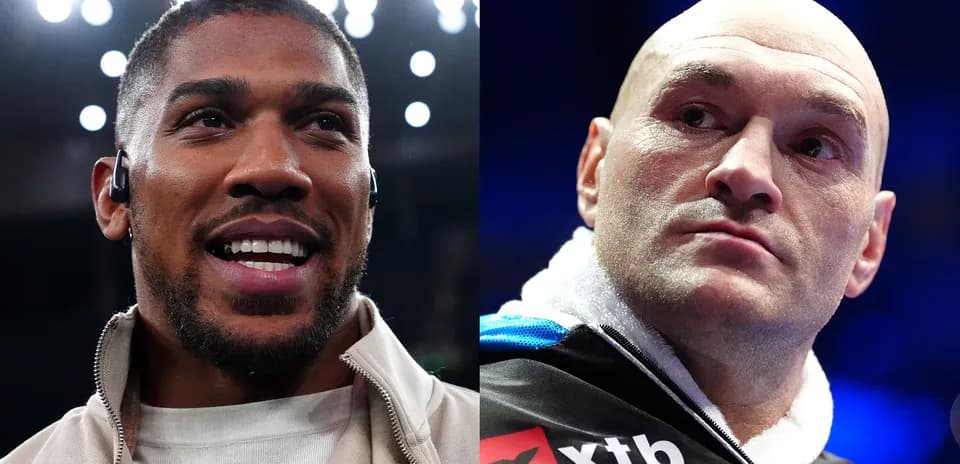 Anthony Joshua y Tyson Fury en evento de boxeo