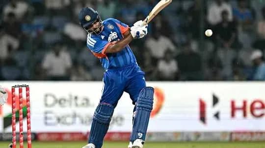 Batsman hitting the ball during a cricket match