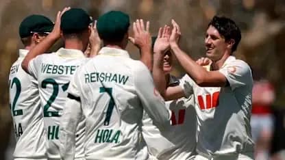 Jugadores celebrando una captura en el cricket