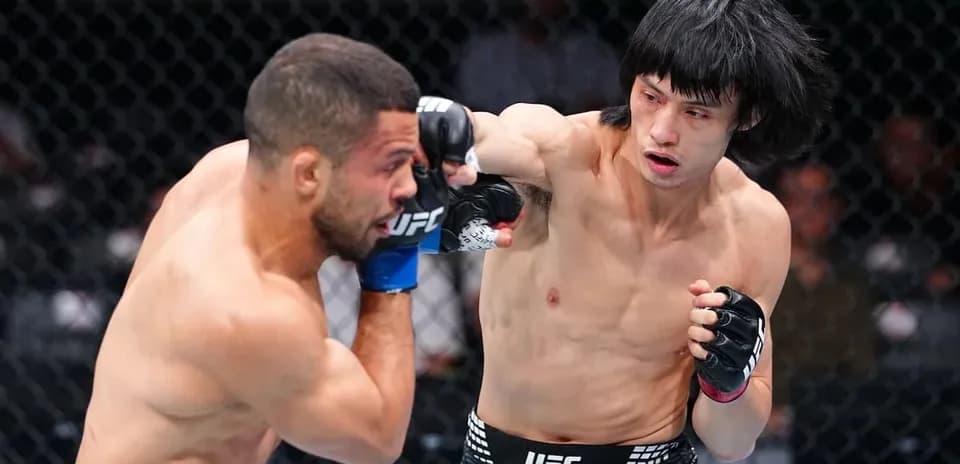 Peleador lanzando un puñetazo en combate de UFC