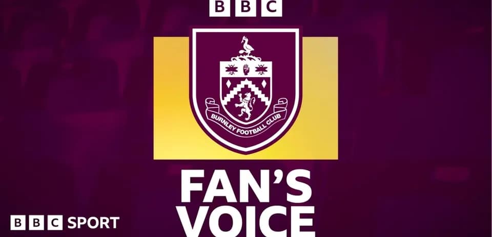 Logotipo de Burnley Football Club con texto de fanáticos