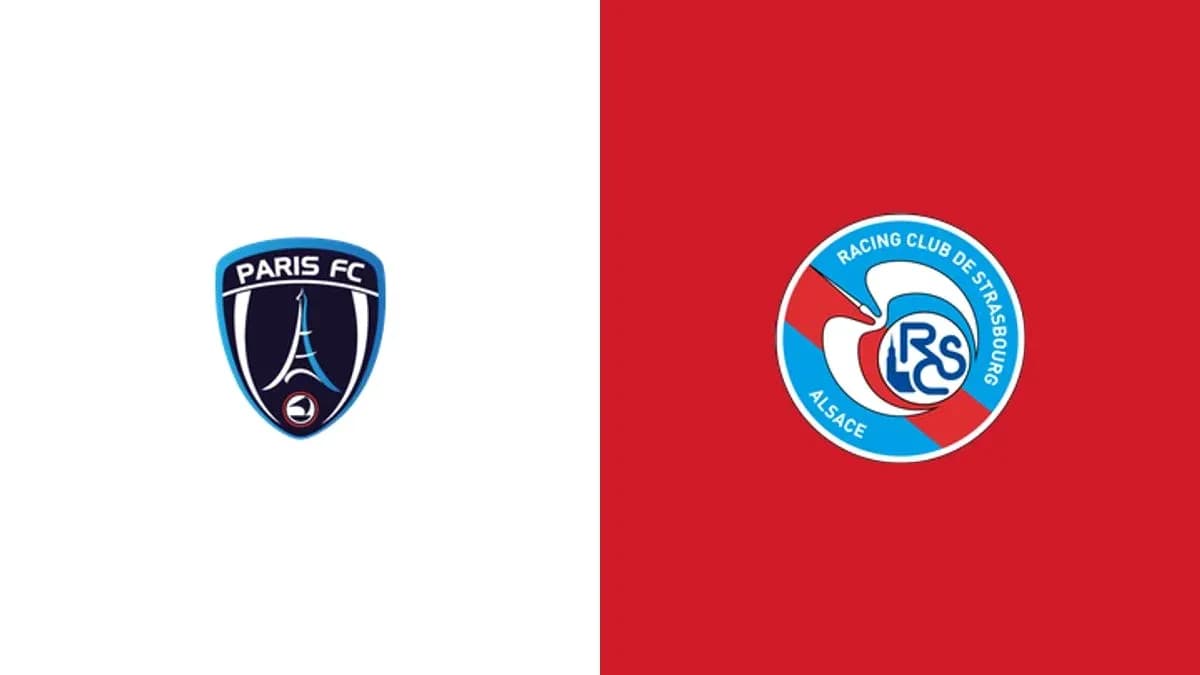 Logos de Paris FC y Racing Club de Estrasburgo