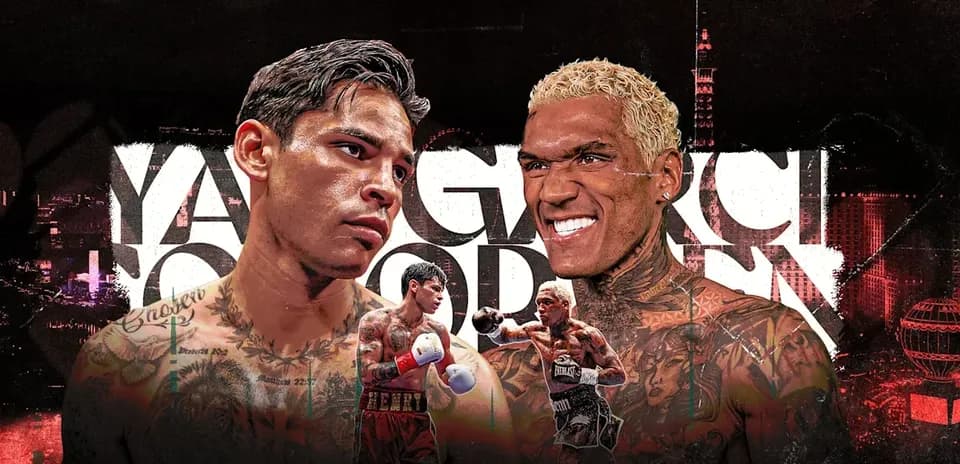 Boxeadores Yair Rodríguez y García en cartel promocional