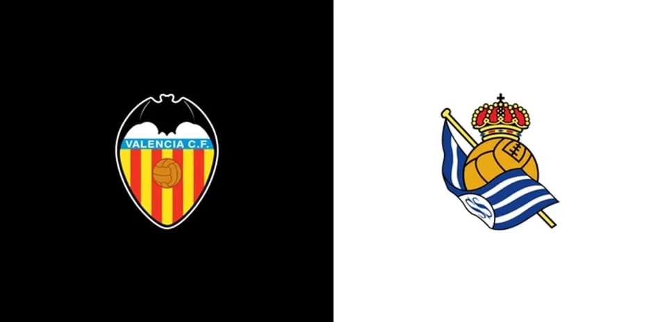 Escudos de Valencia C.F. y Real Sociedad