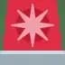 Ícono de alerta con estrella rosa en fondo rojo