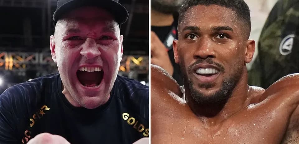 Tyson Fury y Anthony Joshua después de una pelea