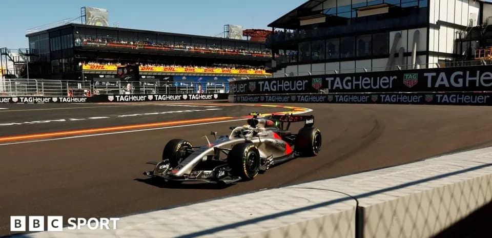 Coche de Fórmula 1 en curva durante carrera