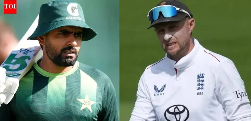 Jugadores de críquet de Pakistán e Inglaterra en el campo