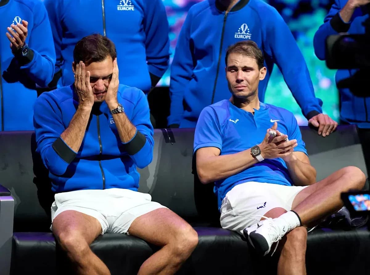 Roger Federer y Rafael Nadal en evento emotivo Roger Federer y Rafael Nadal en evento emotivo