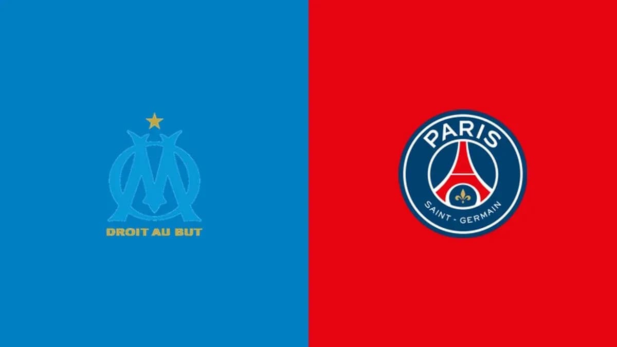 Logos de Olympique de Marseille y Paris Saint-Germain Logos de Olympique de Marseille y Paris Saint-Germain