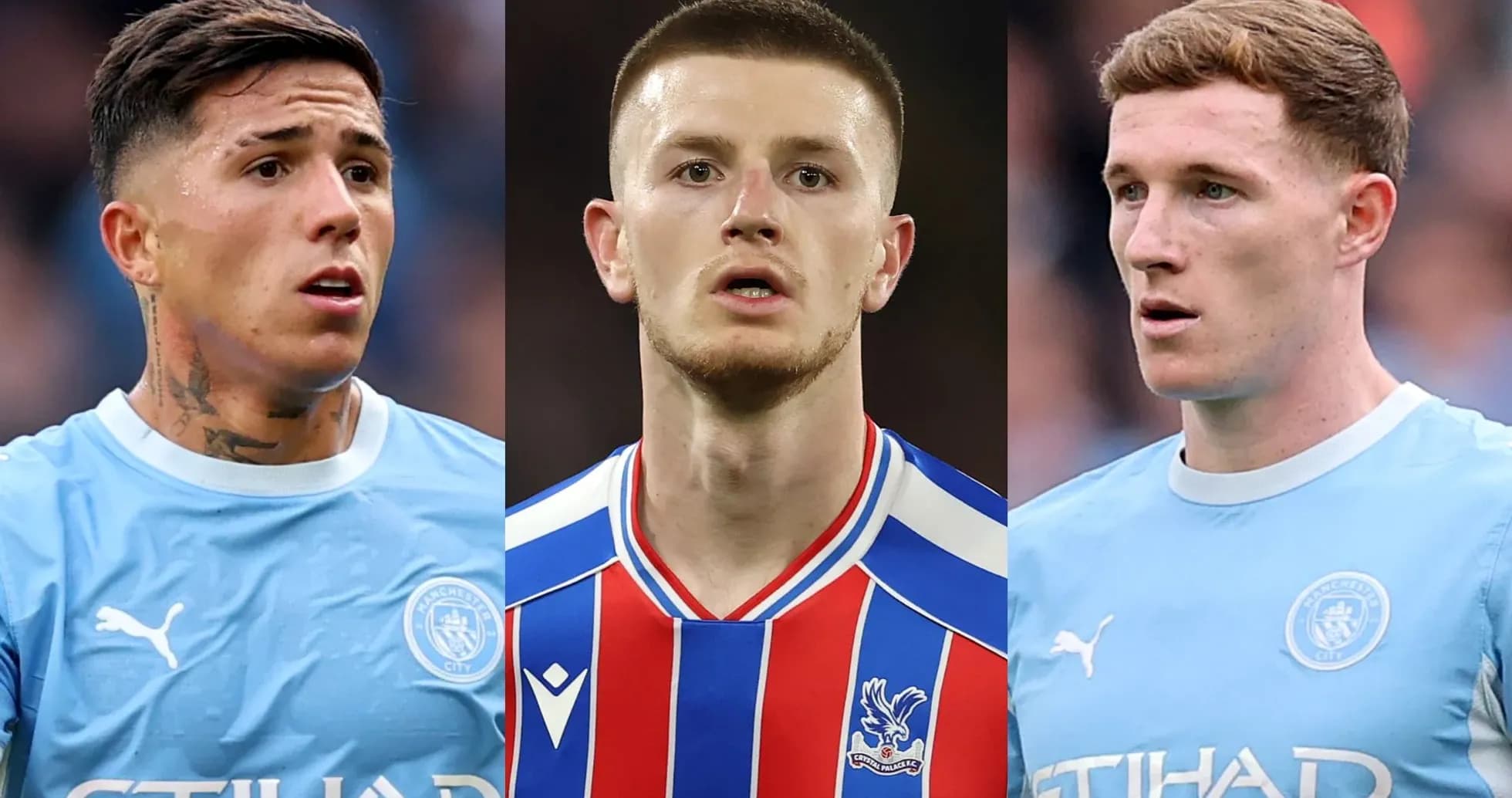Tres jugadores de fútbol en retratos individuales Tres jugadores de fútbol en retratos individuales