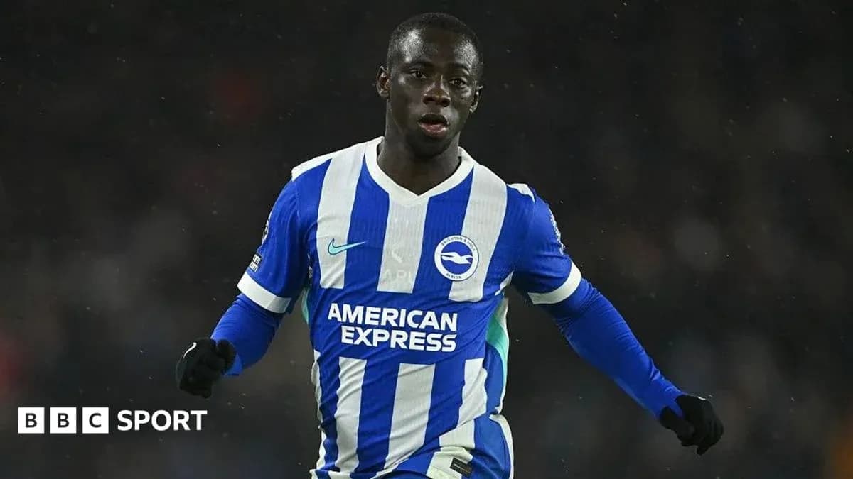Jugador de Brighton celebrando un gol en el campo Jugador de Brighton celebrando un gol en el campo