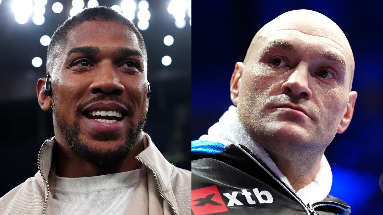 Anthony Joshua y Tyson Fury en evento de boxeo Anthony Joshua y Tyson Fury en evento de boxeo