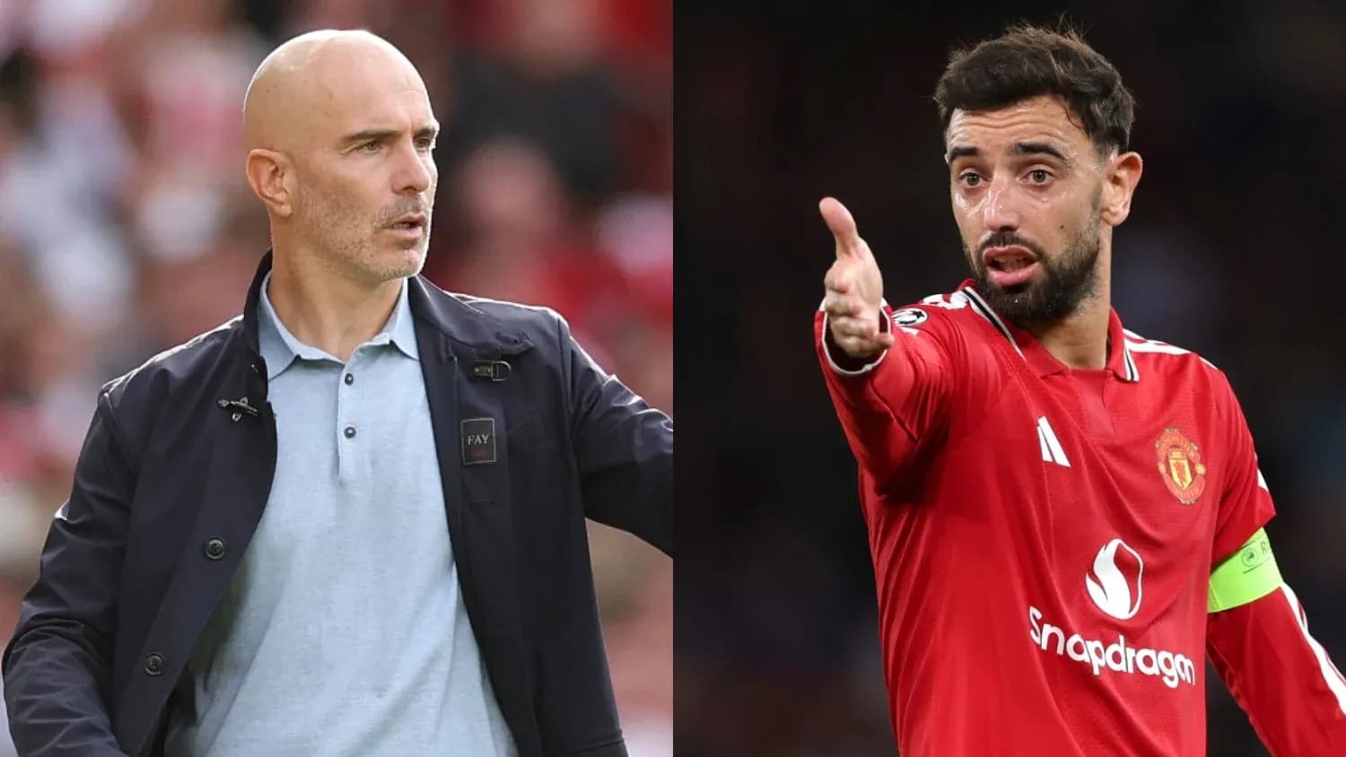Entrenador y jugador de Manchester United en acción Entrenador y jugador de Manchester United en acción