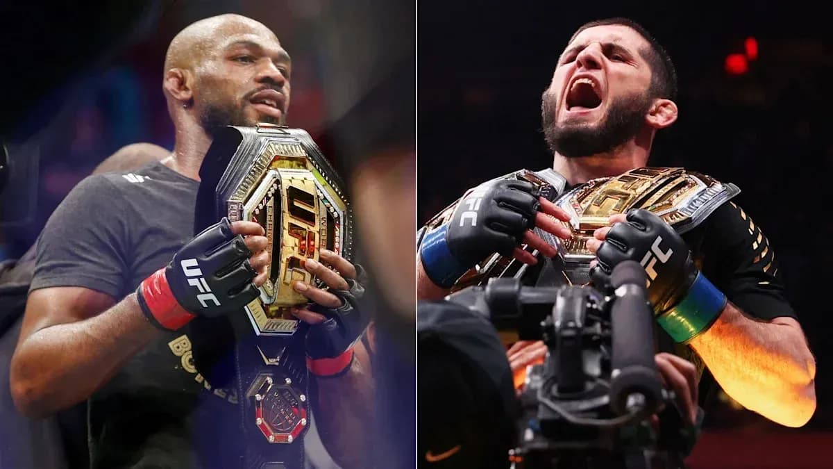 Luchadores sosteniendo cinturones de campeón de UFC Luchadores sosteniendo cinturones de campeón de UFC