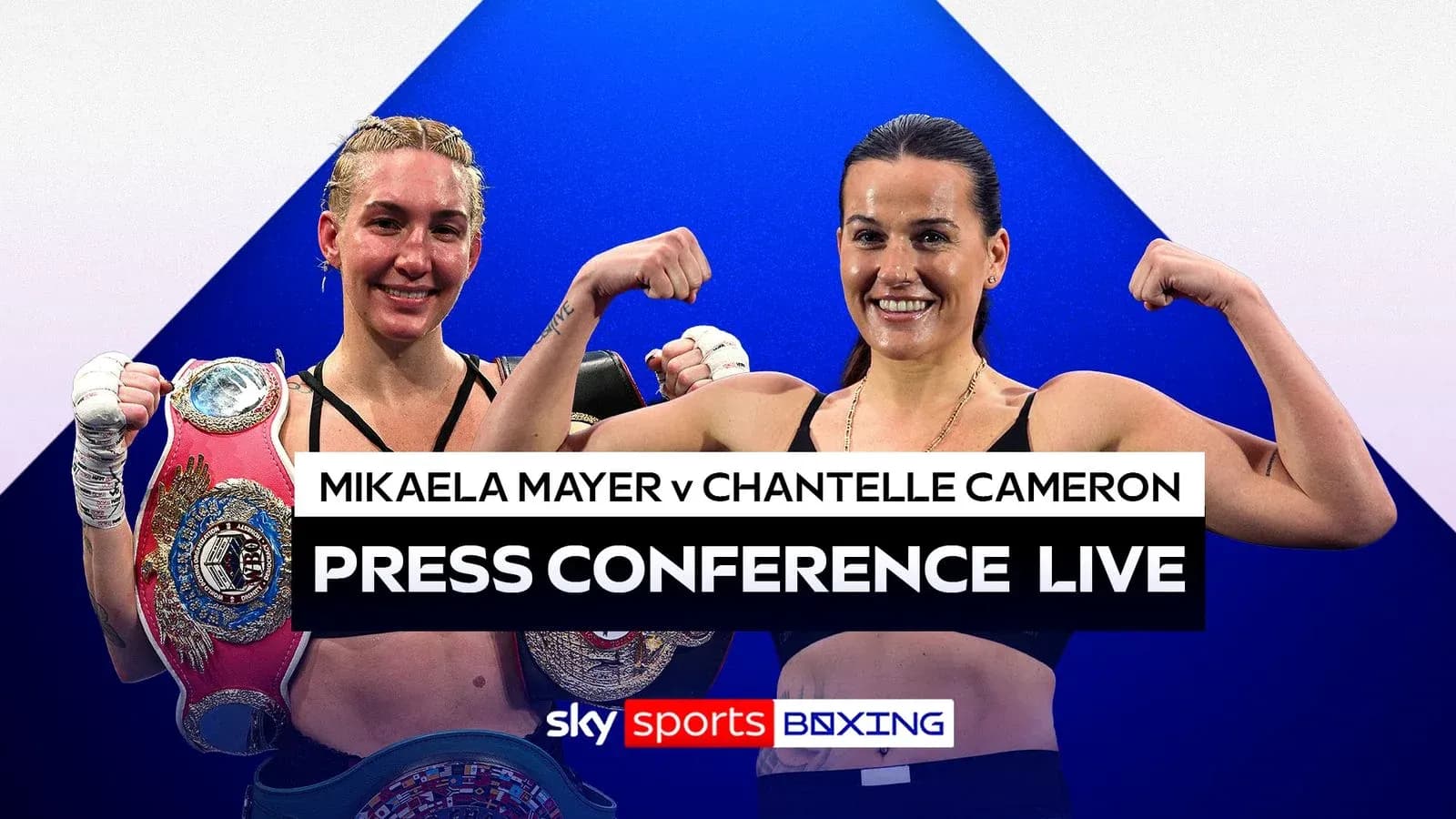 Mikaela Mayer y Chantelle Cameron en conferencia de prensa Mikaela Mayer y Chantelle Cameron en conferencia de prensa