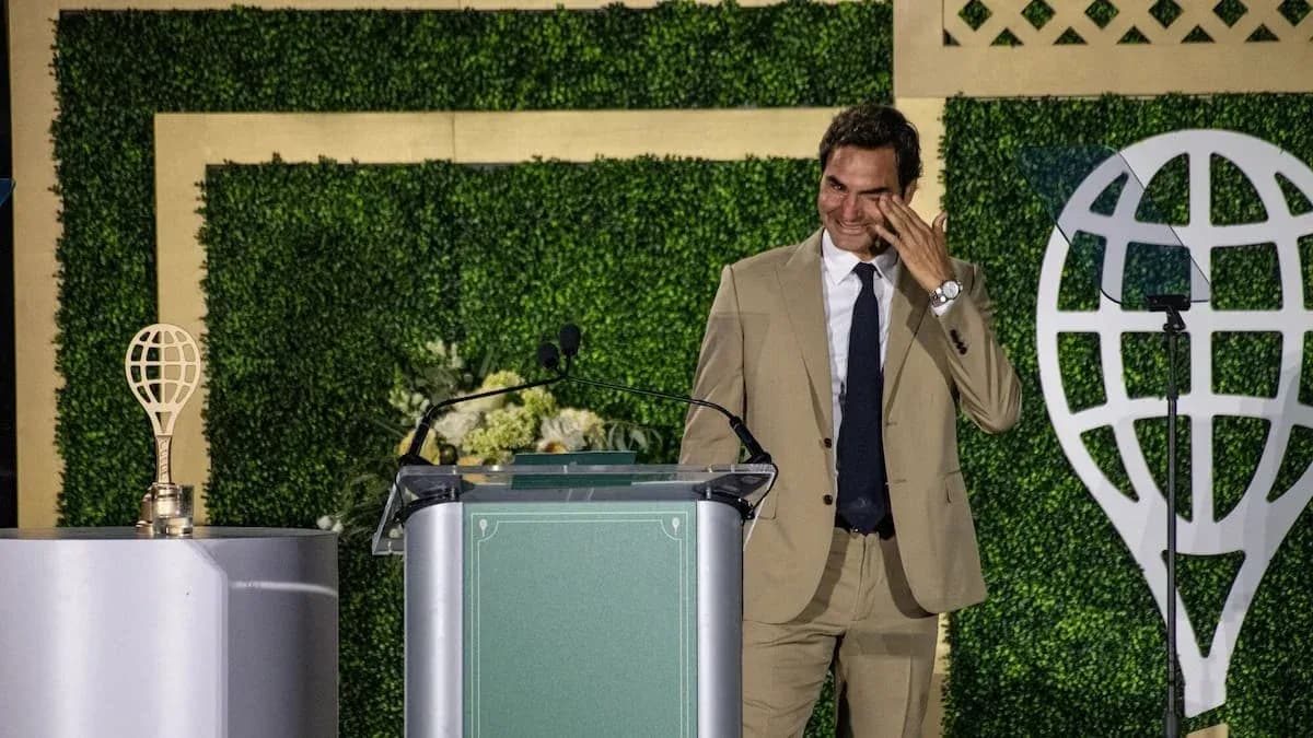 Roger Federer en un evento de premiación Roger Federer en un evento de premiación
