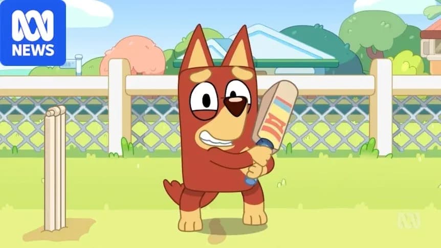 Personaje animado sosteniendo un bate de cricket Personaje animado sosteniendo un bate de cricket