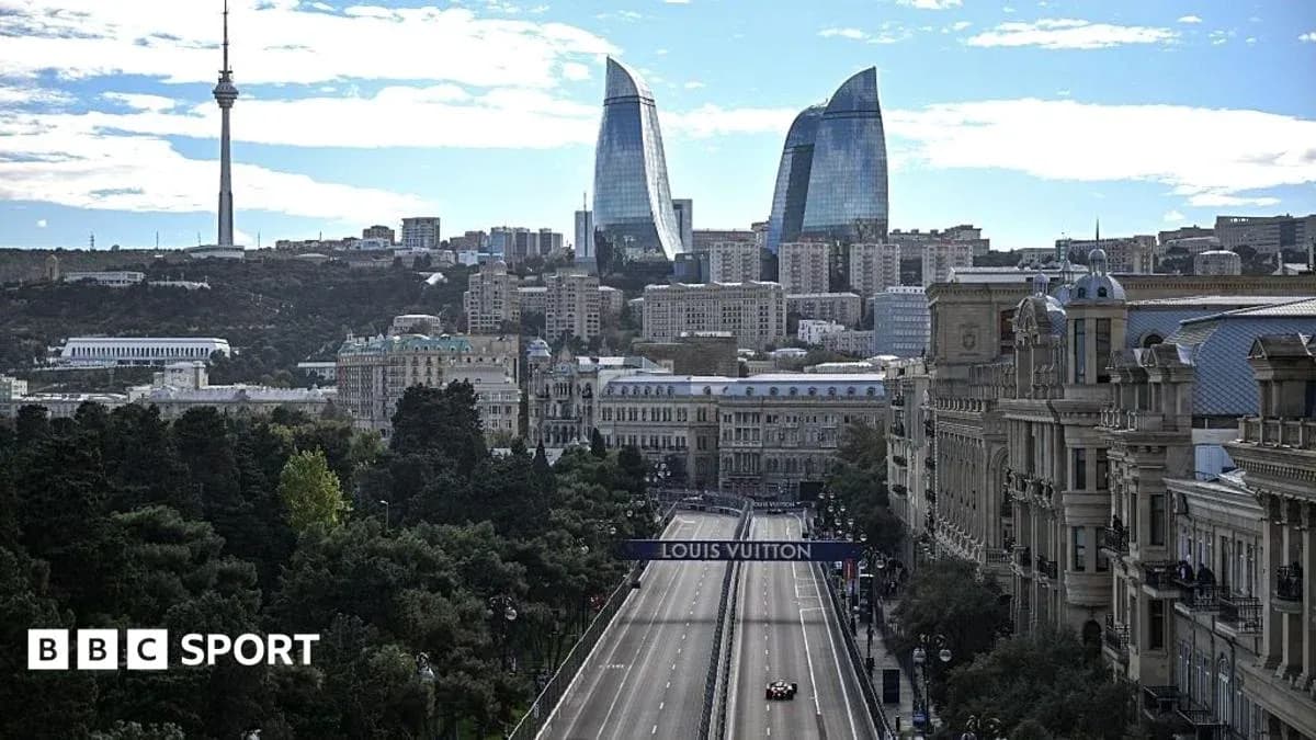 Vista de la ciudad de Bakú con circuito de Fórmula 1 Vista de la ciudad de Bakú con circuito de Fórmula 1