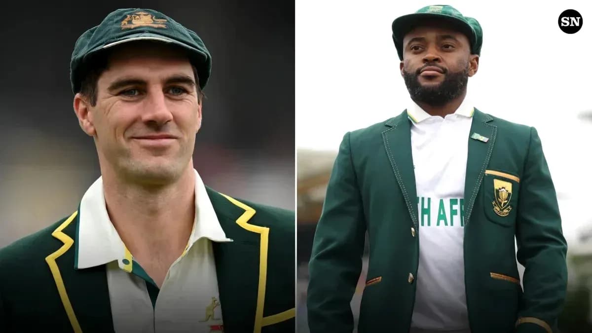 Jugadores de críquet de Australia y Sudáfrica posando Jugadores de críquet de Australia y Sudáfrica posando